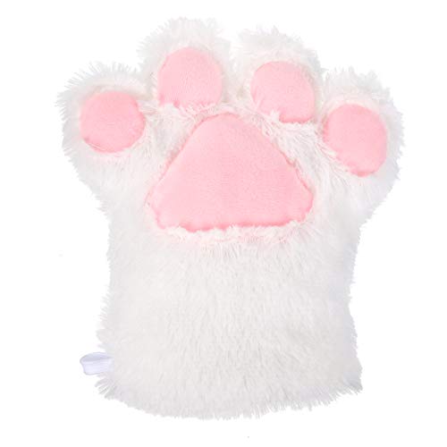 Healeved Kuschelige Katzenpfoten Handschuhe für Plüschige Cosplay Fäustlinge Warme Fingerlose Handschuhe für Halloween und Winteraktivitäten von Healeved
