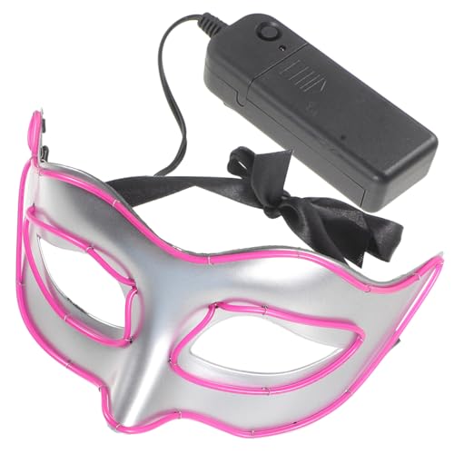 Healeved Leuchtende Halbmaske für Kostümpartys Wiederverwendbare Auffällige Maske für Halloween und Cosplay für Festivals und Feiern Silber Healeved Leuchtende Halbmaske für Kostümpartys Wiederverwendbare Auffällige Maske für Halloween und Cosplay für Festivals und Feiern Silber von Healeved