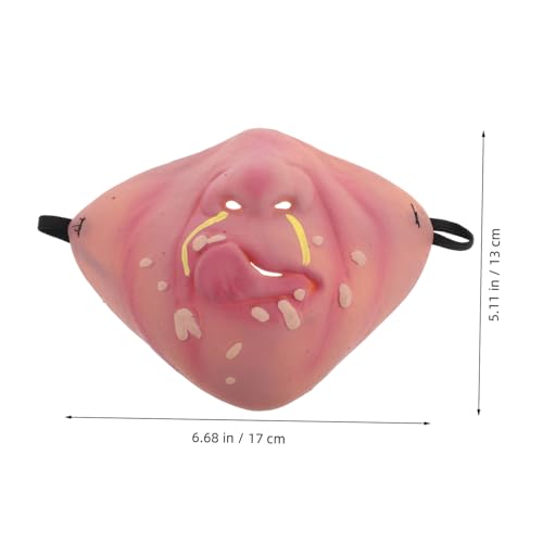 Healeved Lustige Halbes Gesicht für Herren Karneval Fasching Cosplay Kostüm Party Zubehör mit Einzigartigem Design für Maskenball und Halloween von Healeved