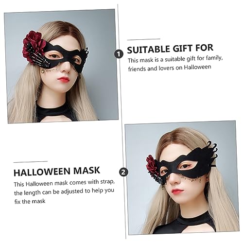 Healeved Masquerade Halbgesichtsmaske Damen Halloween Party Kostüm Maske aus Leichtem Filzstoff Komfortabel und Langlebig für Karneval Cosplay Bühnenauftritte und Festdekoration von Healeved