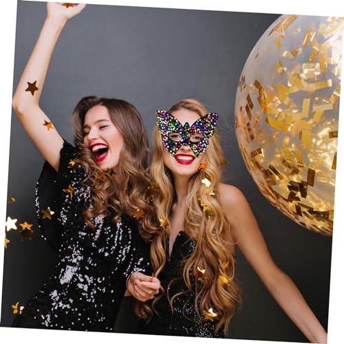 Healeved Masquerade Party Maske Schmetterling Pailletten Halbgesichtsmaske Damen Karneval Halloween Cosplay Fasching Bühnenauftritt Festliche Kostümparty von Healeved
