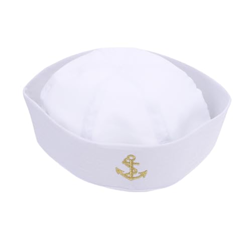 Healeved Matrosenhut Einfarbig Navy Sailor Hut für Erwachsene Kostümzubehör für Halloween Maskeraden Partys Langlebig für Alter Healeved Matrosenhut Einfarbig Navy Sailor Hut für Erwachsene Kostümzubehör für Halloween Maskeraden Partys Langlebig für Alter von Healeved