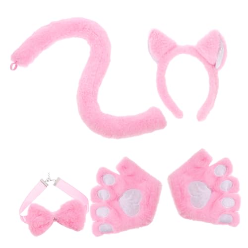 Healeved Niedliches Katzenkostüm mit Rosa Katzenohren Haarreif Katzenschwanz Handschuhen und Schleife Tierisches Cosplay Zubehör für Faschingskostüme Kostüm Katzen Erwachsene Party Bühne Healeved Niedliches Katzenkostüm mit Rosa Katzenohren Haarreif Katzenschwanz Handschuhen und Schleife Tierisches Cosplay Zubehör für Faschingskostüme Kostüm Katzen Erwachsene Party Bühne von Healeved