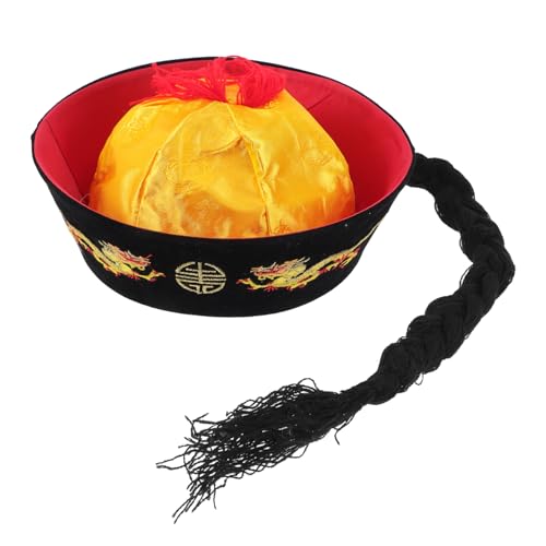 Healeved Orientalischer Pferdeschwanz Hut mit Zöpfen Chinesischer Partyhut für Erwachsene für Karneval Cosplay Kulturelle Veranstaltungen Leicht Healeved Orientalischer Pferdeschwanz Hut mit Zöpfen Chinesischer Partyhut für Erwachsene für Karneval Cosplay Kulturelle Veranstaltungen Leicht von Healeved