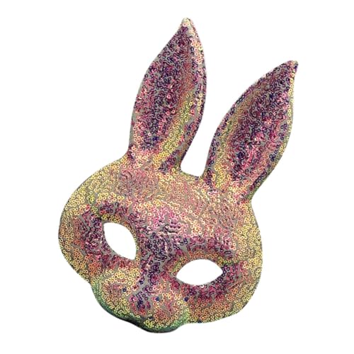 Healeved Pailletten Hasenmaske für Halloween und Ostern Halbgesicht Tiermaske für Kostümpartys Cosplay und Festliche Anlässe für Damen und Kreative Kostüme Healeved Pailletten Hasenmaske für Halloween und Ostern Halbgesicht Tiermaske für Kostümpartys Cosplay und Festliche Anlässe für Damen und Kreative Kostüme von Healeved