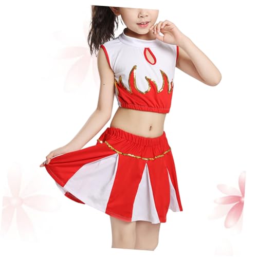 Healeved Performance Kostüm Mädchen Mehrzweck Tanzkleidung Cheerleading Outfit Atmungsaktiv Bequem für Bühnenauftritte Partys und Rollenspiele von Healeved