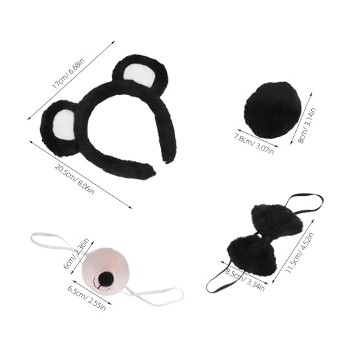 Healeved Plüsch Bär Kostüm mit Kopfband Fliege und Bequemes Bärenohren Stirnband für Halloween Cosplay und Tierkostüme Leichtes Party Zubehör für Kreative Verkleidungen Healeved Plüsch Bär Kostüm mit Kopfband Fliege und Bequemes Bärenohren Stirnband für Halloween Cosplay und Tierkostüme Leichtes Party Zubehör für Kreative Verkleidungen von Healeved
