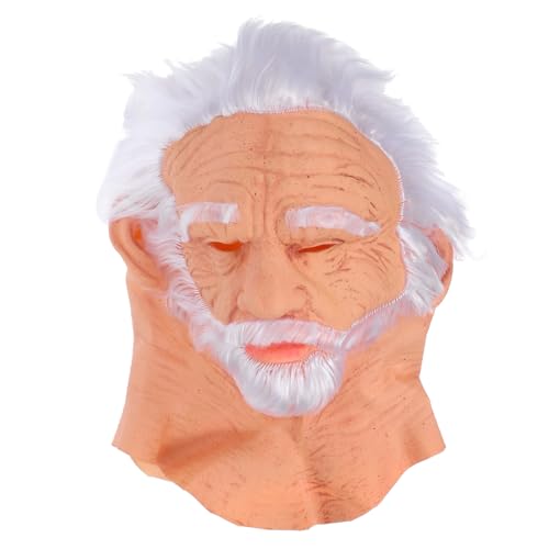 Healeved Realistische Alte Männer Maske Vollkopf Atmungsaktiv Weiches Material Wiederverwendbar Für Halloween Karneval Maskerade Erwachsene von Healeved