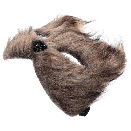 Healeved Realistische Fuchsmaske Halbgesichts Tiercosplay Maske für Karneval Halloween Maskenball Foto Booth Zubehör Langhaar von Healeved
