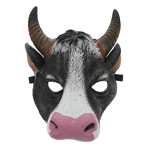 Healeved Realistische Ox Maske Leichtem PU Schaum Vollkopf Tiermaske für Karneval Halloween Party Cosplay Unisex Erwachsene von Healeved
