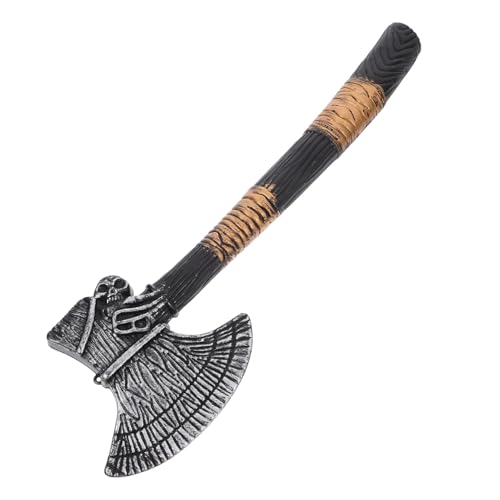 Healeved Realistische Piraten-axt mit Totenkopf-Design Leichtes Kunststoff-Halloween-Cosplay Requisit für Kostüm-Party Spielspaß von Healeved
