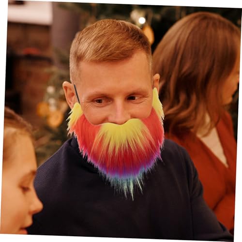 Healeved Realistischer Bunter Fake Schnurrbart für Cosplay Ergonomisch Geformt Hautfreundlich Langlebig für LGBT Pride Paraden und Kostümfestivals von Healeved
