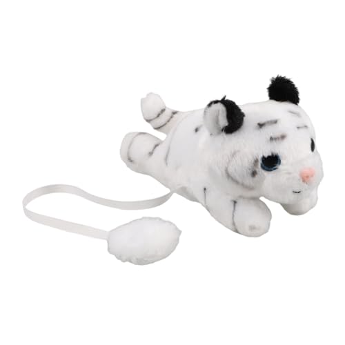 Healeved Realistisches Tiger Plüschtier Schulterpuppe mit Magnetbefestigung Weiches Plüsch Kuscheltier Kostümaccessoire für Cosplay Tierparty Kleidungsspielzeug von Healeved