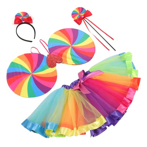 Healeved Regenbogen Cosplay Kostümset für Teilig mit Rock Flügel Haarreif und Zauberstab für Geburtstagsfeiern und Themenpartys Healeved Regenbogen Cosplay Kostümset für Teilig mit Rock Flügel Haarreif und Zauberstab für Geburtstagsfeiern und Themenpartys von Healeved