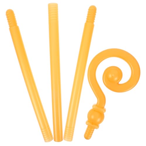 Healeved -Requisiten Cosplay-Spazierstock Cosplay -Zauberstab für Halloween Halloween-Cosplay-Gehstock Halloween Cane Cosplay Gehstock Requisite Stoffnummer Rohrstütze Plastik Golden von Healeved