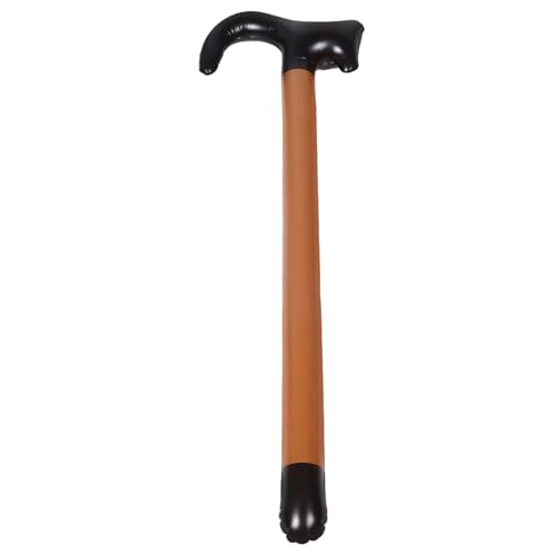 Healeved Retro-Krücken des Alten Mannes Karneval zubehör Mann Kostüm Kinderstock Opa -Kostüm Kostümzubehör für alte Männer gefälschter Stock Brille eines Alten Mannes Plastik Light Brown von Healeved