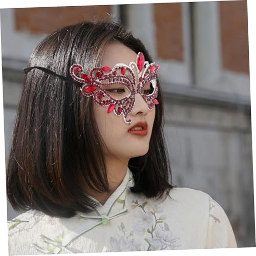 Healeved Rhinestone Halbgesichtsmaske Masquerade Party Maske mit Glitzerbesatz für Erwachsene Komfortabel und Elegant für Kostümpartys und Maskenbälle von Healeved