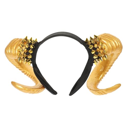 Healeved Rivet Horn Haarschmuck Für Cosplay Und Halloween Goldene Schafhorn-stirnband Für Partys Maskeraden Und Rollenspiele Leicht Und Zu Tragen Healeved Rivet Horn Haarschmuck Für Cosplay Und Halloween Goldene Schafhorn-stirnband Für Partys Maskeraden Und Rollenspiele Leicht Und Zu Tragen von Healeved
