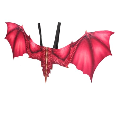 Healeved Rotes Drachenflügel Kostüm Erwachsene Cosplay Party Requisit Halloween Karneval Zubehör für Jungen und Männer Auffälliges Festival Outfit von Healeved