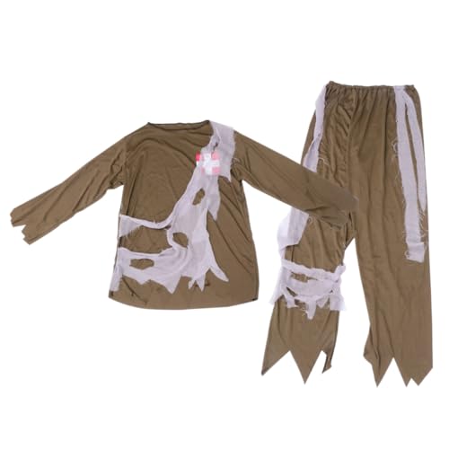 Healeved Scary Zombie Kostüm Halloween Erwachsene Zombie Cosplay Outfit Gruseliges Bühnenkostüm für Damen und Herren Party Verkleidung von Healeved