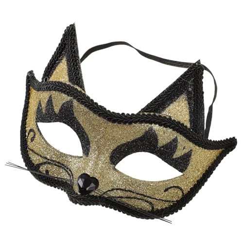 Healeved Schöne Katzenmaske Cosplay Tiermaske für Halloween-party-maskenball-karneval - Gold Healeved Schöne Katzenmaske Cosplay Tiermaske für Halloween-party-maskenball-karneval - Gold von Healeved