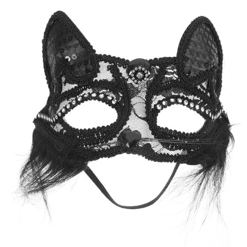 Healeved Schöne Katzenmaske Cosplay Tiermaske für Halloween-party-maskenball-karneval - Schwarz Healeved Schöne Katzenmaske Cosplay Tiermaske für Halloween-party-maskenball-karneval - Schwarz von Healeved