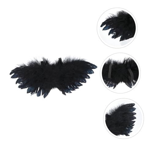 Healeved Schwarze Engelsflügel Deko DIY Bastelset Langlebig Realistisch Textur Festlich Zubehör für Handwerk und Wohnkultur für Kostüm Karneval Party von Healeved