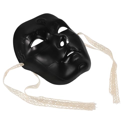 Healeved Schwarze Maskerade -maske Mechanische Steampunk -stilmaske Plastik Cyborg Venezianische Maske Vollge Gesicht Mardi Gras Mask Für Halloween Prom Party von Healeved