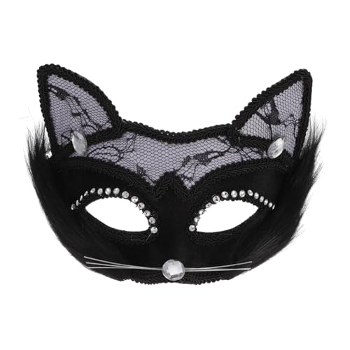 Healeved Schwarze Spitzen-katzenmaske für Erwachsene Dekorative Maske für Maskenball Karneval Halloween und Tanzpartys Atmungsaktiv für Kostüm Cosplay-events von Healeved