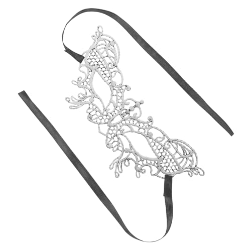 Healeved Silberne Spitzen masquerade halbmaske aus Spitze Stilvolle Venezianische Butterfly augenmaske für Damen Vielseitig für Halloween Kostümparty Maskenball und Cosplay von Healeved