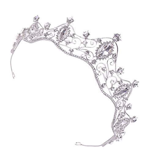 Healeved Silbernes Barock Prinzessin Stirnband Geburtstags Kopfschmuck Party Haarschmuck für Fotoshooting Bühne Tanzfest von Healeved