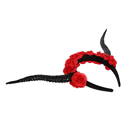 Healeved Simulation Horn Headband mit Roten Rosen für Halloween Gothic Haarschmuck Accessoire für Cosplay und Partys Perfektes Headdress für Mysteriöse Fotos und Festliche Anlässe Healeved Simulation Horn Headband mit Roten Rosen für Halloween Gothic Haarschmuck Accessoire für Cosplay und Partys Perfektes Headdress für Mysteriöse Fotos und Festliche Anlässe von Healeved