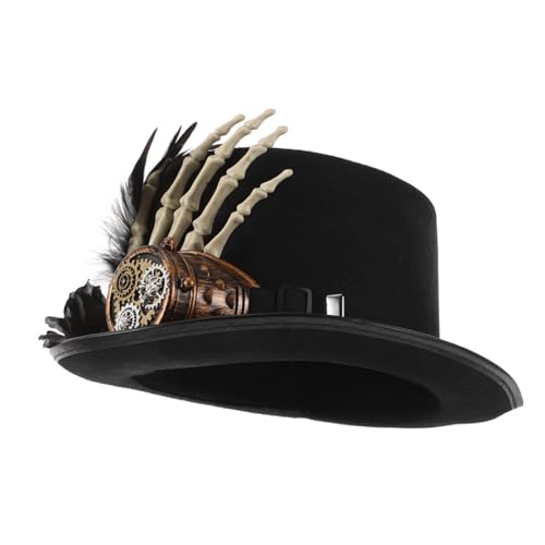 Healeved Steampunk Gothic Zylinderhut mit Einäugiger Brille für Damen Halloween Hut mit Aufwendigen Details für Kostümpartys Maskeraden und Bühnenaufführungen Healeved Steampunk Gothic Zylinderhut mit Einäugiger Brille für Damen Halloween Hut mit Aufwendigen Details für Kostümpartys Maskeraden und Bühnenaufführungen von Healeved