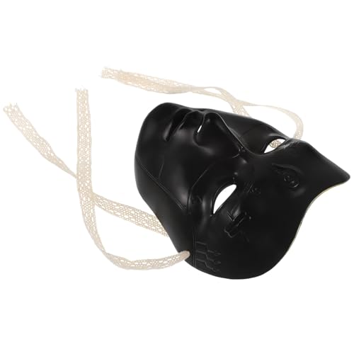 Healeved Steampunk Vollgesichtsmaske Schwarz Cyborg Maske aus Kunststoff für Halloween Karneval Maskenball und Cosplay mit Verstellbarem Gummiband für Damen und Herren von Healeved