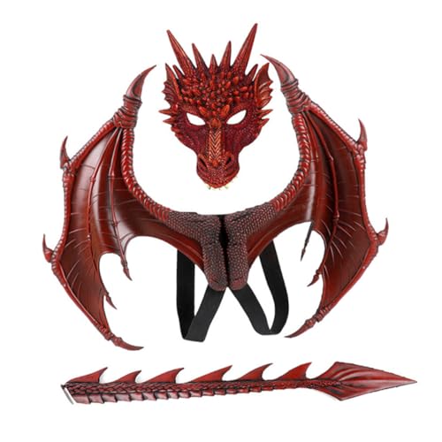 Healeved Teiliges Cosplay Kostümset Drachen Outfit mit Maske Flügel und für Halloween und Karneval Verkleidung für Rollenspiele und Aufführungen Healeved Teiliges Cosplay Kostümset Drachen Outfit mit Maske Flügel und für Halloween und Karneval Verkleidung für Rollenspiele und Aufführungen von Healeved