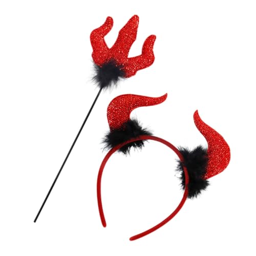 Healeved Teufel Kostüm Teilig Halloween Cosplay Stirnband mit Roten Hörnern und für Party Zubehör Healeved Teufel Kostüm Teilig Halloween Cosplay Stirnband mit Roten Hörnern und für Party Zubehör von Healeved