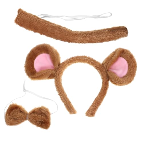 Healeved Tierisches Kostümset Maus für Damen mit Weichem Stirnband Dekorativem und Schleife für Halloween Cosplay Mottopartys und Festliche Verkleidungen von Healeved
