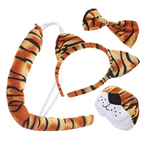 Healeved Tiger Kostüm Set mit Tigerohren Stirnband Schleife Nase und Weiches Samt Cosplay Zubehör für Fasching Zoo und Dschungelparty Bequem und Einfach Anzuziehen Healeved Tiger Kostüm Set mit Tigerohren Stirnband Schleife Nase und Weiches Samt Cosplay Zubehör für Fasching Zoo und Dschungelparty Bequem und Einfach Anzuziehen von Healeved