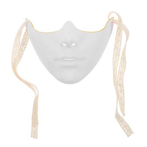 Healeved Untere Gesichtsmaske Halloween-masken Für Männer Kostüm Maske Cosplay-maske Gruselmasken Für Erwachsene Halbmaske Halloween Plastik Weiß von Healeved
