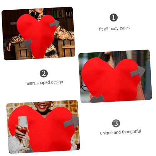 Healeved Valentinstag Herz Kostüm Damen Kostüm aus Leichtem Polyester Wiederverwendbar Romantisches Bühnenkostüm für Karneval Halloween Partys Geeignet als und Party Requisite von Healeved