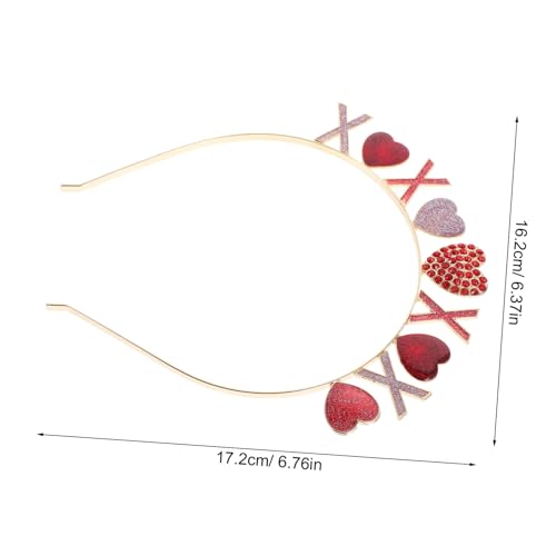 Healeved Valentinstag Stirnband Damen Rotes Love Heart Haarband mit Funkelnden Strasssteinen Komfortables Metallmaterial Festliches Haaraccessoire für Romantische Anlässe von Healeved