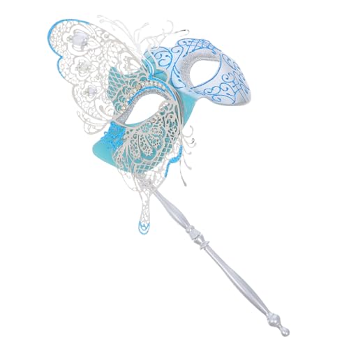 Healeved Venetian Metall-schmetterlingsmaske mit Stab Stilvolle Maskerade für Damen Geeignet für Mardi Gras Party Halloween Prom Ball und Karnevalabendveranstaltungen von Healeved