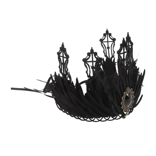 Healeved Vintage Barock Tiara Damen Haarschmuck Krone Spitzen Diadem für Halloween Cosplay Hochzeit Party Braut Zubehör Healeved Vintage Barock Tiara Damen Haarschmuck Krone Spitzen Diadem für Halloween Cosplay Hochzeit Party Braut Zubehör von Healeved