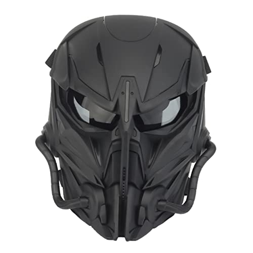 Healeved Vollgesichtsmaske Cosplay Maske für Outdoor mit Guter Belüftung und Strapazierfähigem Material Schützende Dekorationsmaske für Kostüme und Spiele Schwarze Science Fiction von Healeved