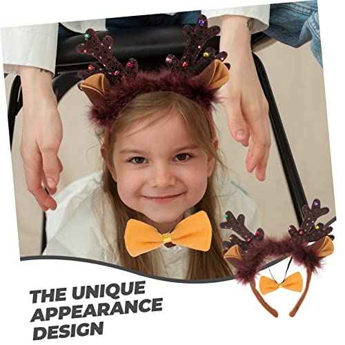 Healeved Weihnachtliches Rentier Haarreif mit Schleife Festliche Xmas Party Haarreifen für Kostüm Cosplay und Fotos Niedliches Geweih Accessoire für Damen Healeved Weihnachtliches Rentier Haarreif mit Schleife Festliche Xmas Party Haarreifen für Kostüm Cosplay und Fotos Niedliches Geweih Accessoire für Damen von Healeved