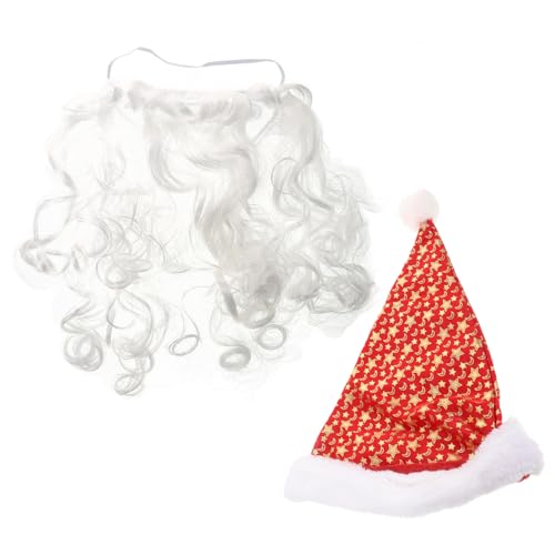 Healeved Weihnachtsmann Kostüm Teilig mit Realistischem und Mütze Santa Claus Cosplay Zubehör für Erwachsene für Weihnachtsfeier Karneval und Fasching von Healeved