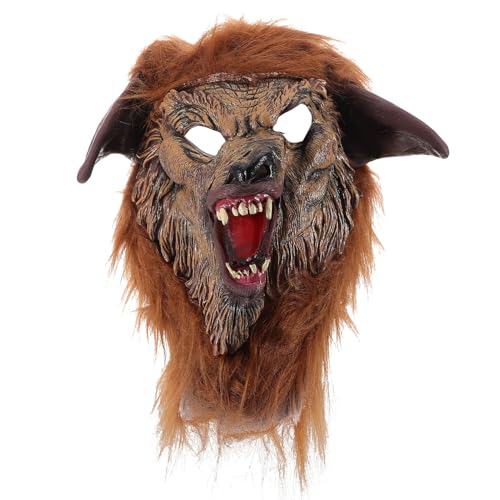 Healeved Werwolf-Maske tierkostüme für erwachsene Tiergesichtsmaskenkostüm tierische Gesichtsmasken gruselige Halloween-Maske Fuchsmaske pelzig Plüschtiermaske Vinyl Coffee von Healeved
