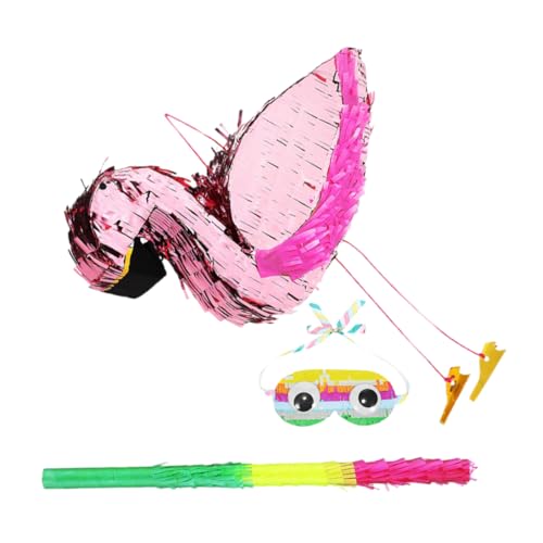 Healifty 1 Satz Flamingo Piñata für Mädchen Rosa Geburtstagsdeko mit Augenmaske und Schlagstock Tropisches Partyspiel für Kindergeburtstag und Feiern Healifty 1 Satz Flamingo Piñata für Mädchen Rosa Geburtstagsdeko mit Augenmaske und Schlagstock Tropisches Partyspiel für Kindergeburtstag und Feiern von Healifty