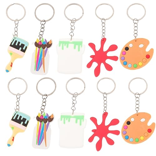 Healifty 10 Stück Kreative Cartoon Künstler Schlüsselanhänger Teiliges Tragbare Schlüsselring Pendants für Taschen Autoschlüssel und Stilvolle und Praktische Accessoires für Tag von Healifty