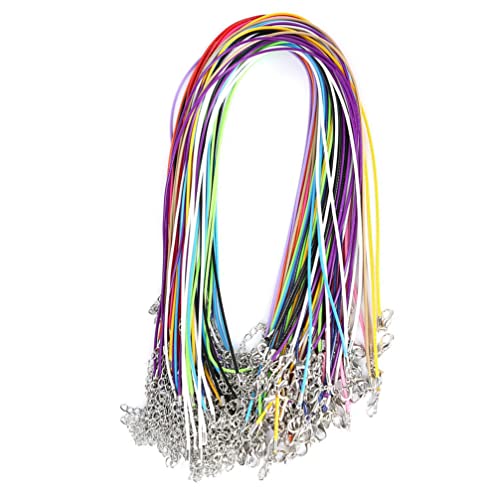 Healifty 10 Stück Wachs Kordel Halskette mit Karabinerhaken für Schmuck DIY (Farben sortiert) von Healifty